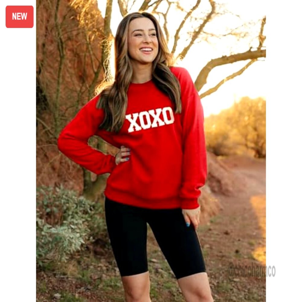 Oversized Chenille Patch Pullover Sweatshirt, Lon… - image 4